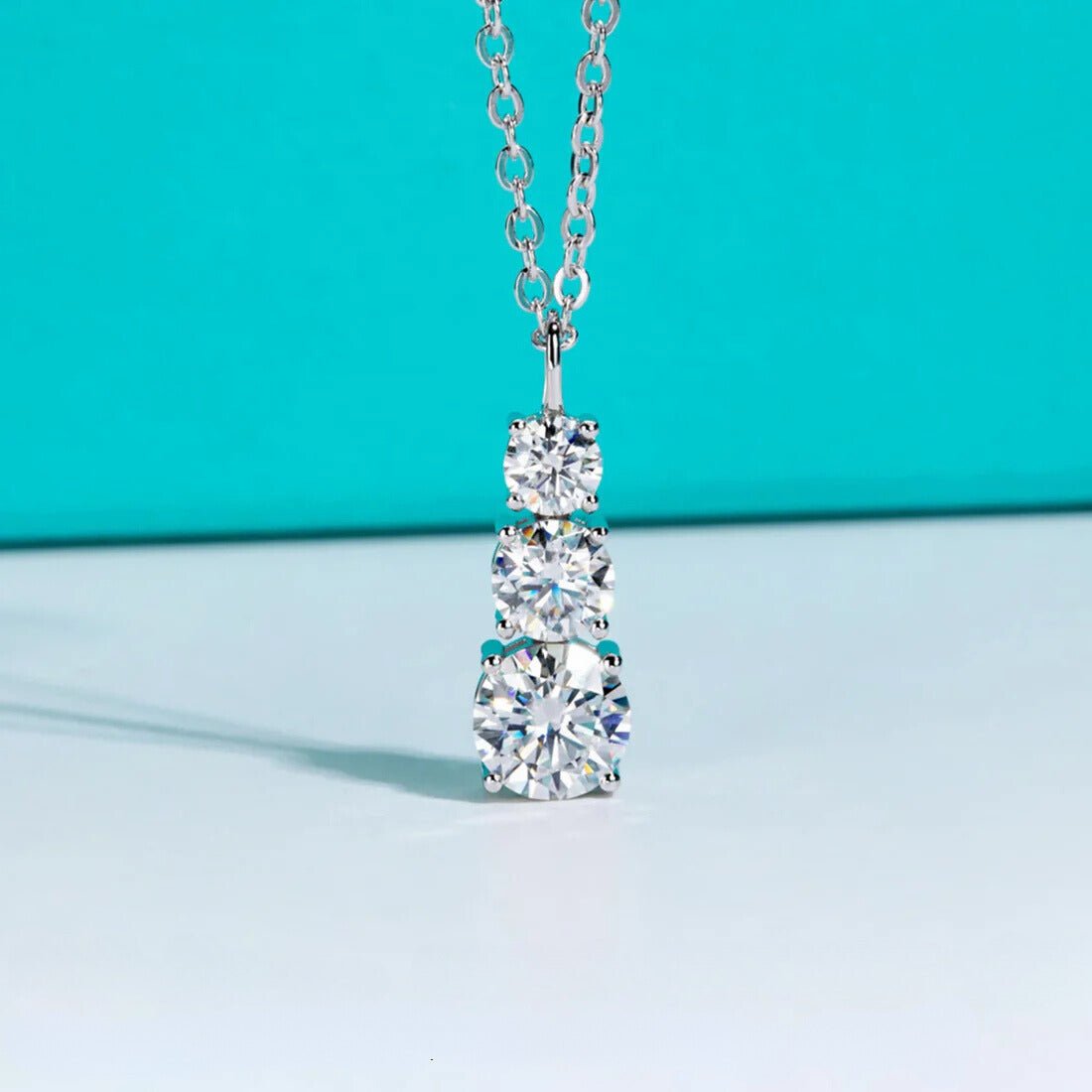 Chloe 1.8 Carats Silver Pendant Necklace