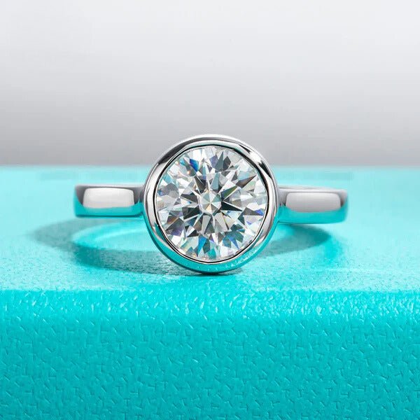 Barbara 3 Carats Silver Platinum Plated Engagement Ring