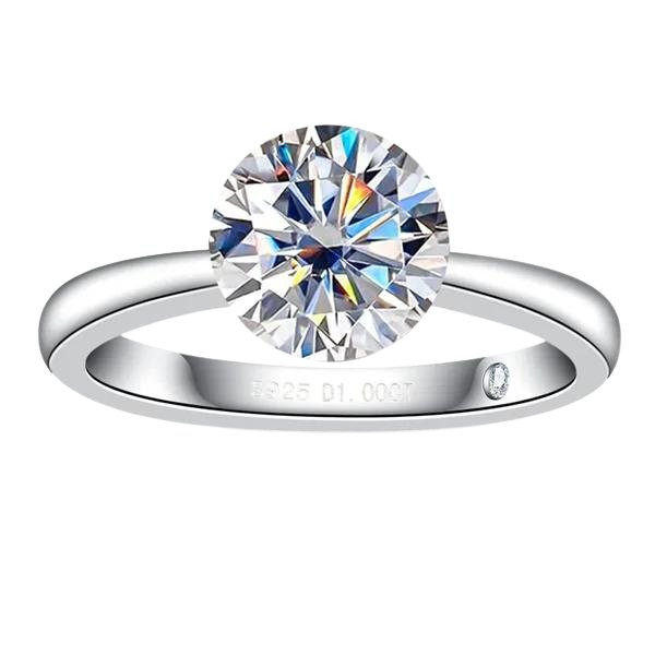 Luella 3 Carats Silver Platinum Plated Engagement Ring