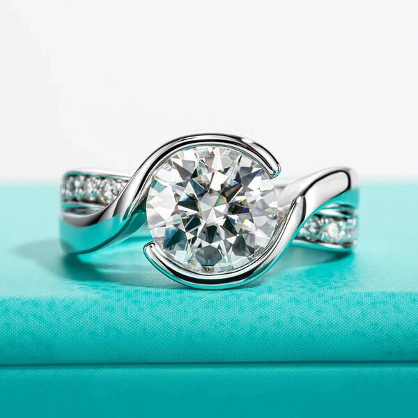 Chelsea 3.88 Carats Silver 18k Gold Plated Engagement Ring