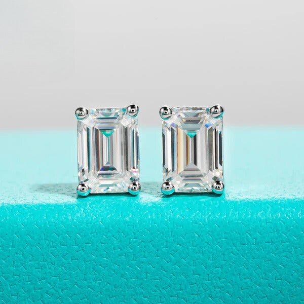 Jackie 925 Silver and 10k Gold Emerald Earrings, 1-4 Carats