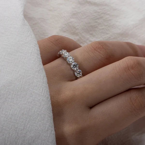 Laura 4.2-5.4 Carats Silver 18k Gold Plated Eternity Band