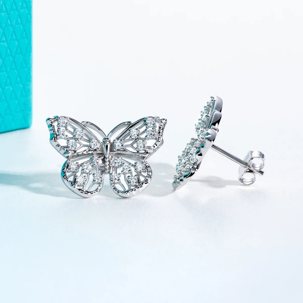 Butterfly 0.68 Carat 18k Gold Plated Stud Earrings