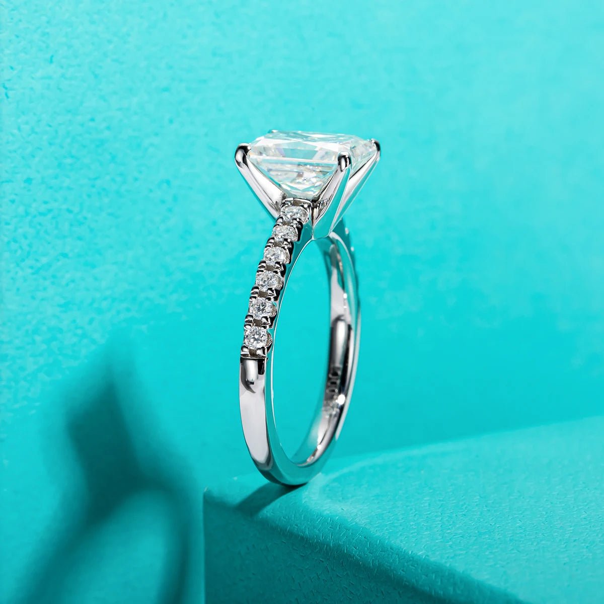 Michelle 3.36 Carats Silver Platinum Plated Engagement Ring