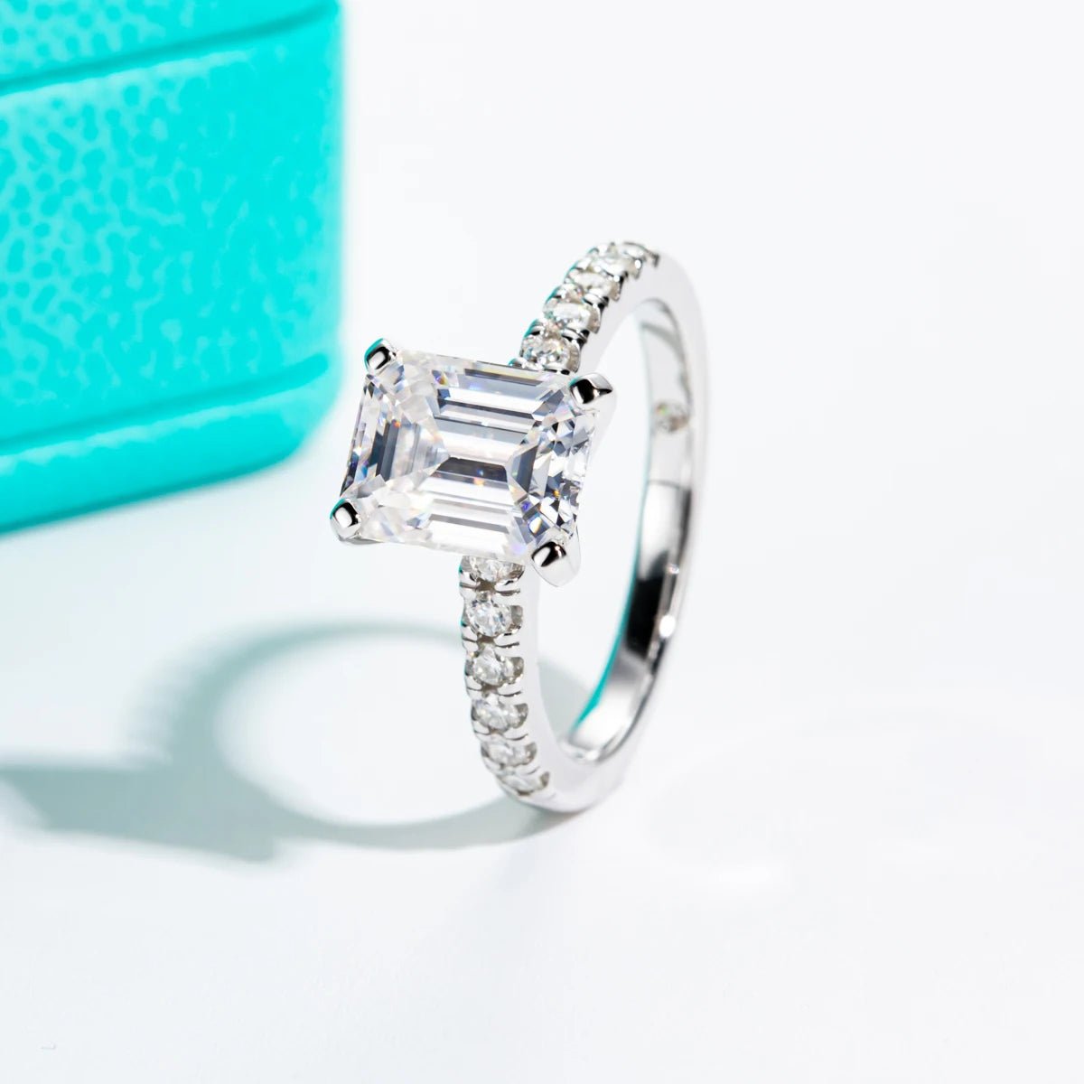 Catherine 3 Carats Silver Platinum Plated Engagement Ring