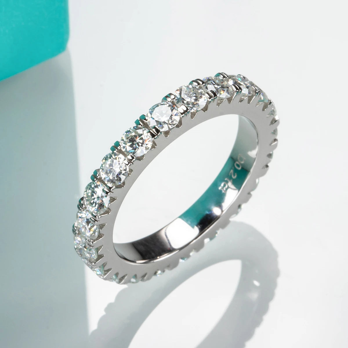 Susan 6.86 Carats Silver Platinum Plated + Wedding Band