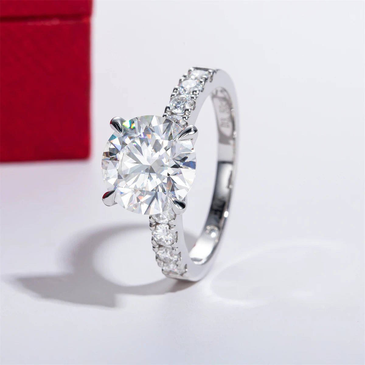 Nicole Solid 14k White Gold 3.98 Carats Engagement Ring