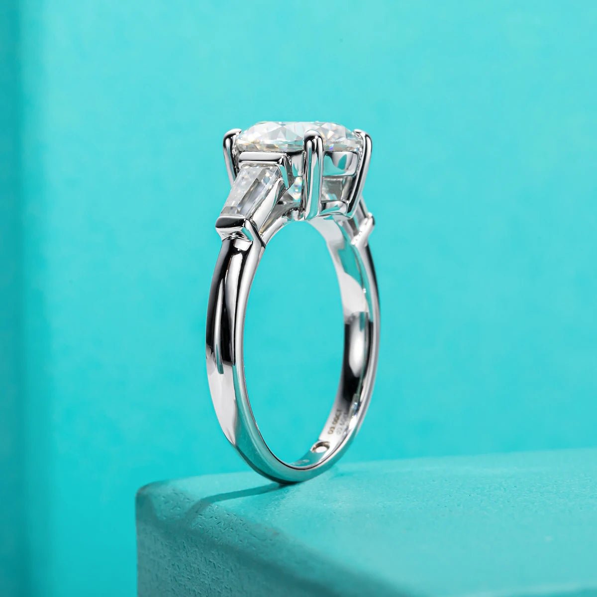 Stephanie 3.6 Carats Silver Platinum Plated Engagement Ring