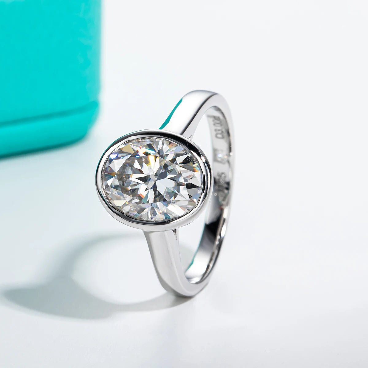 Luna 3 Carats Silver Platinum Plated Engagement Ring