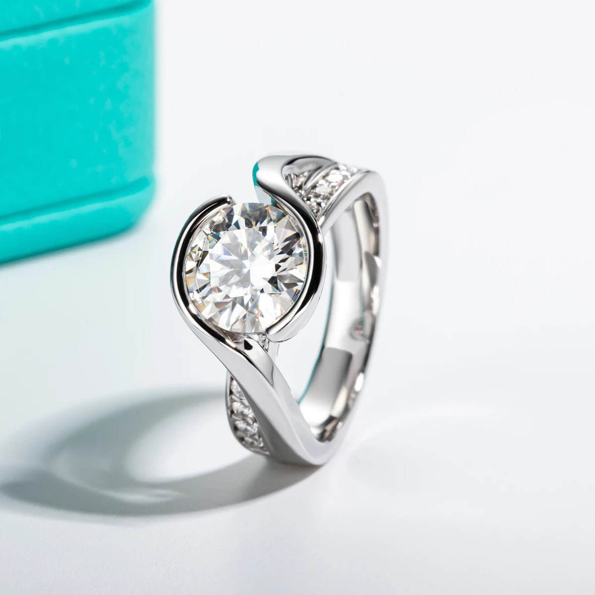 Chelsea 3.88 Carats Silver 18k Gold Plated Engagement Ring