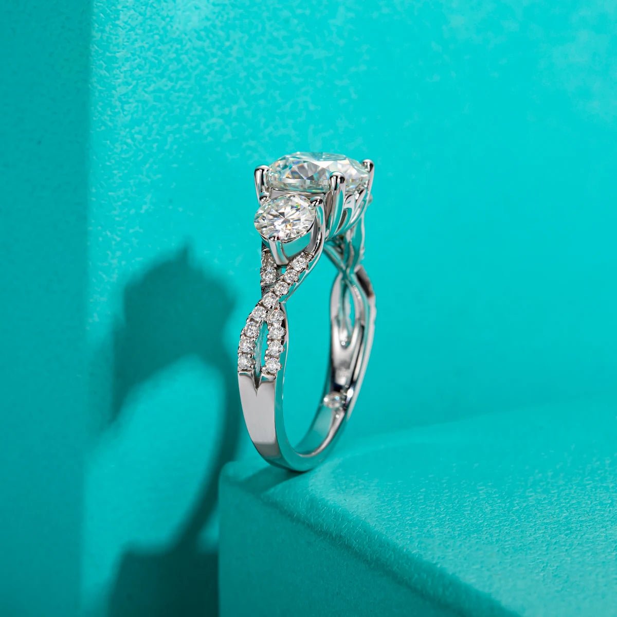 Destiny 4.25 Carats Silver Platinum Plated Engagement Ring
