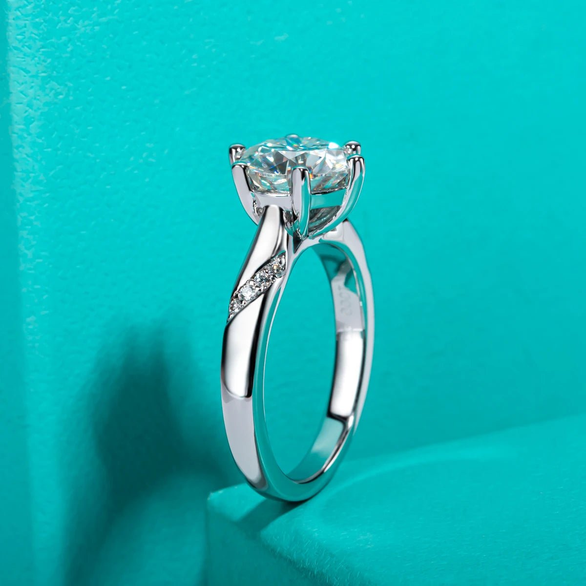 Priscilla 3 Carats Solid Silver 18k Gold Plated Engagement Ring