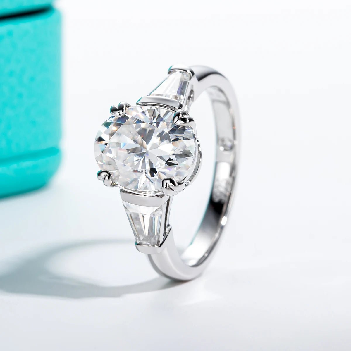 Lexus 3.8 Carats Silver Platinum Plated Engagement Ring