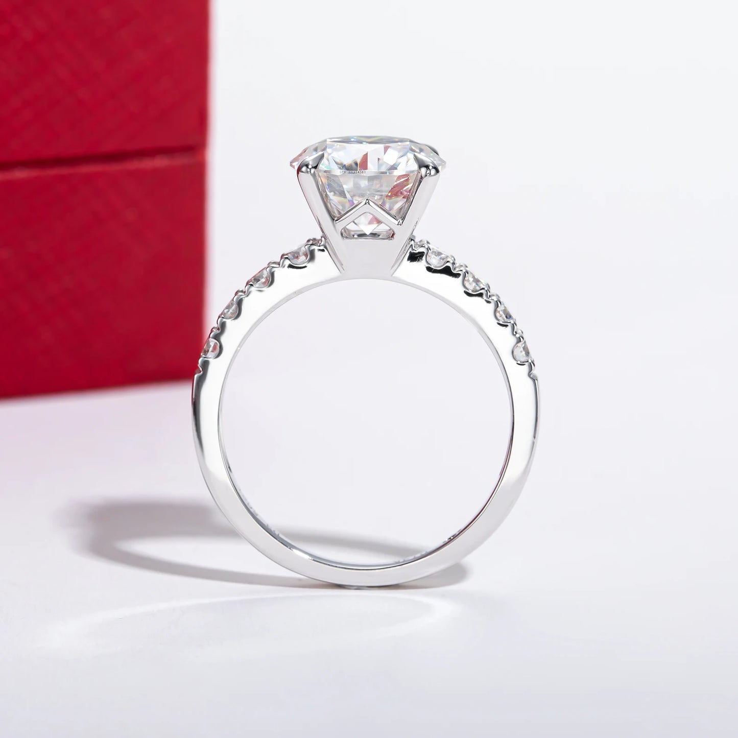 Nicole Solid 14k White Gold 3.98 Carats Engagement Ring