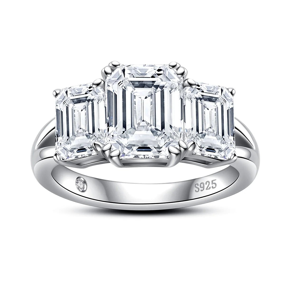 Amelia 5 Carats Silver Platinum Plated Engagement Ring