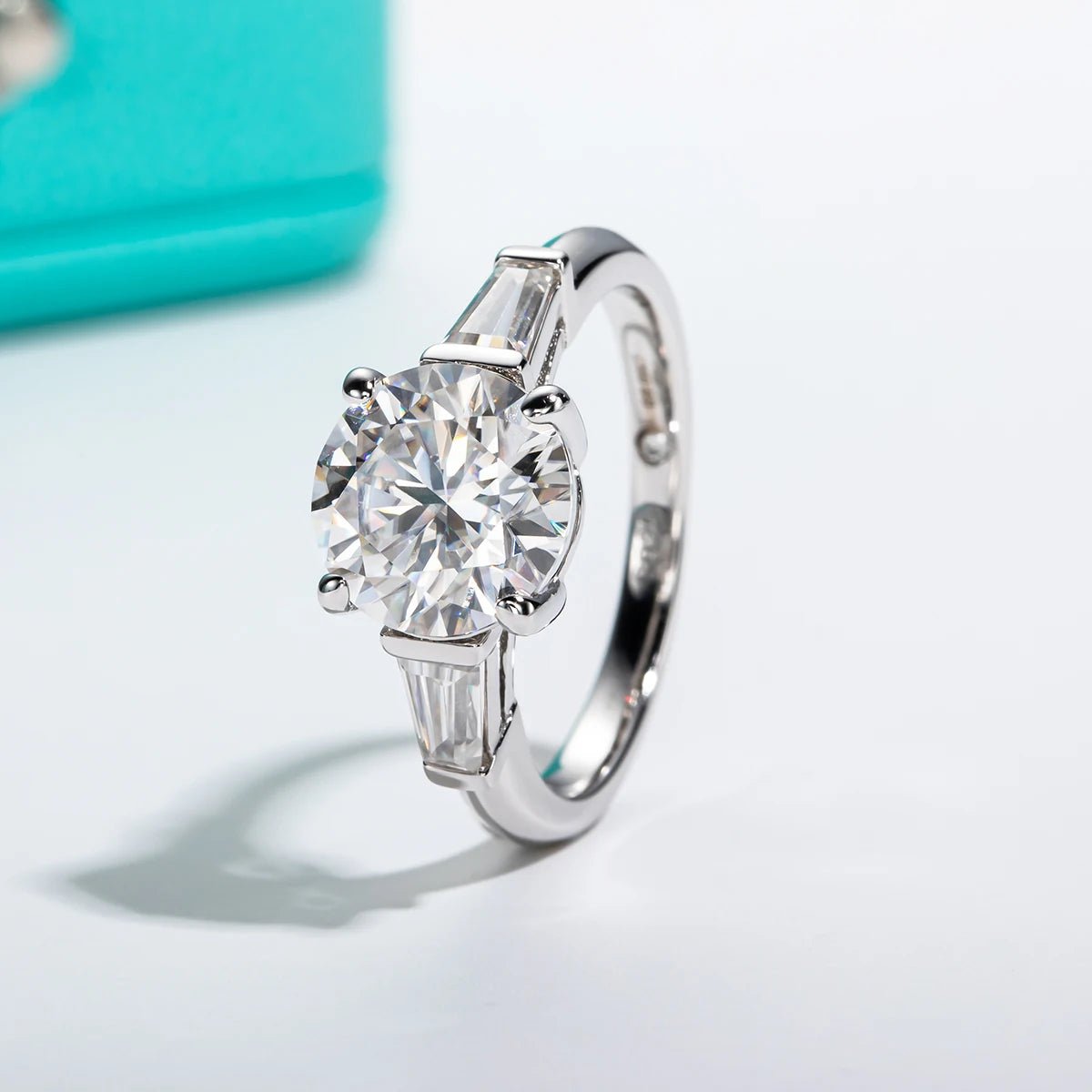 Stephanie 3.6 Carats Silver Platinum Plated Engagement Ring