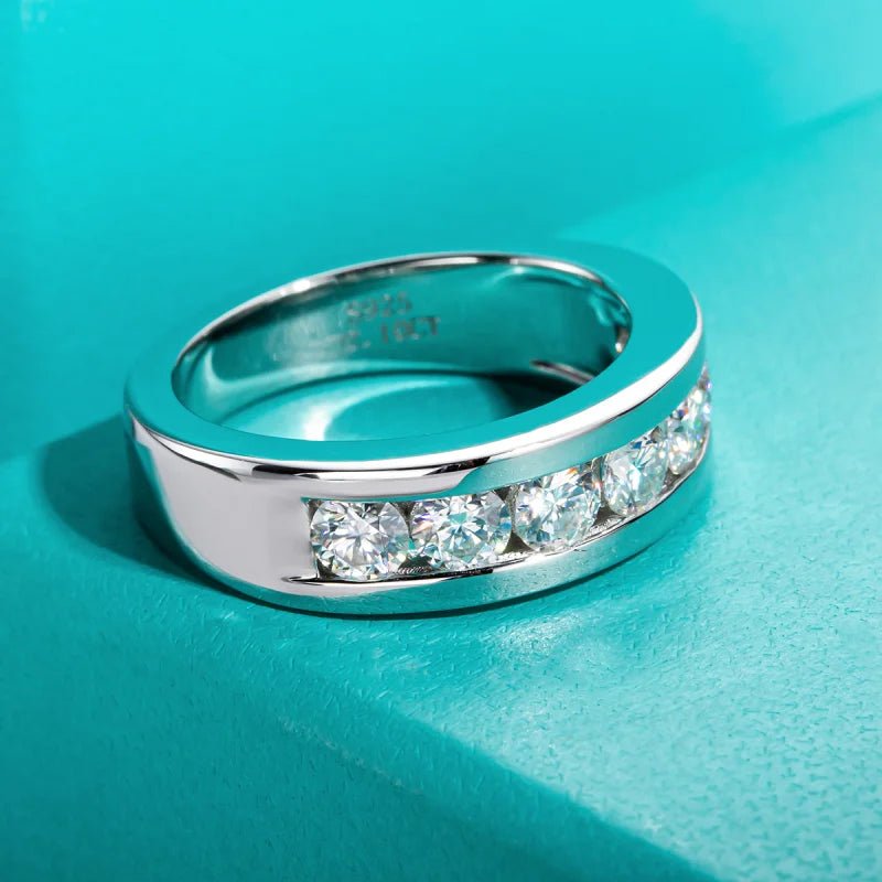 Alex 2.1 Carats Silver 18k Gold Plated Wedding Band