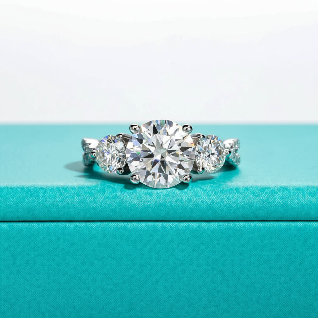 Destiny 4.25 Carats Silver Platinum Plated Engagement Ring