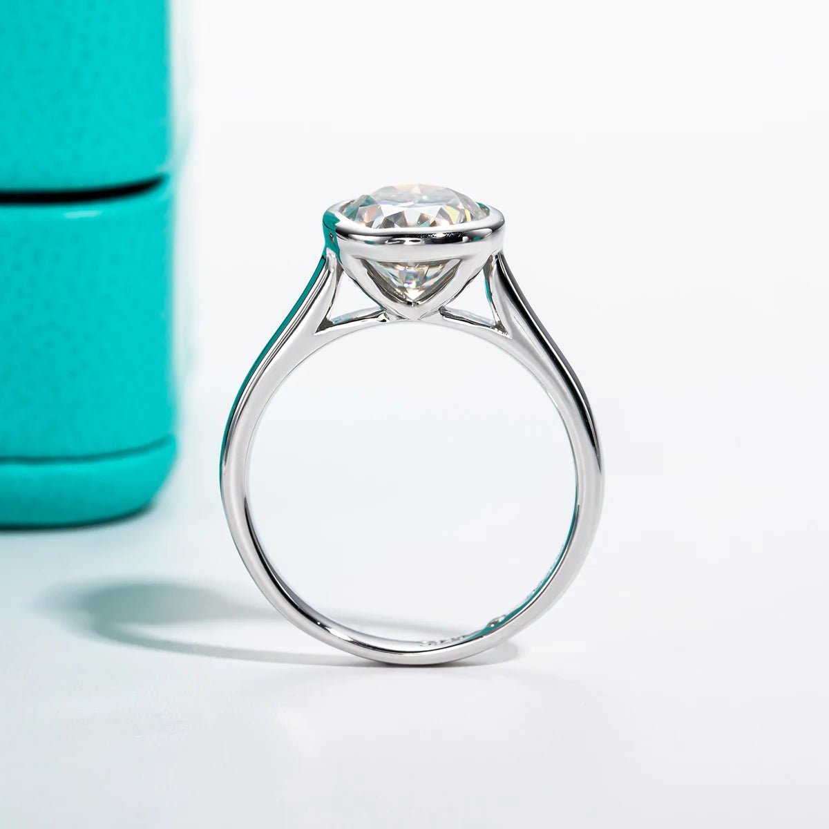 Luna 3 Carats Silver Platinum Plated Engagement Ring