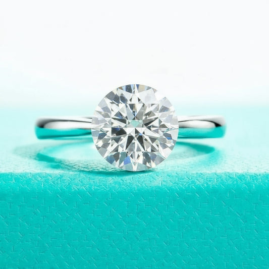 Luella 3 Carats Solid Silver Platinum Plated Engagement Ring