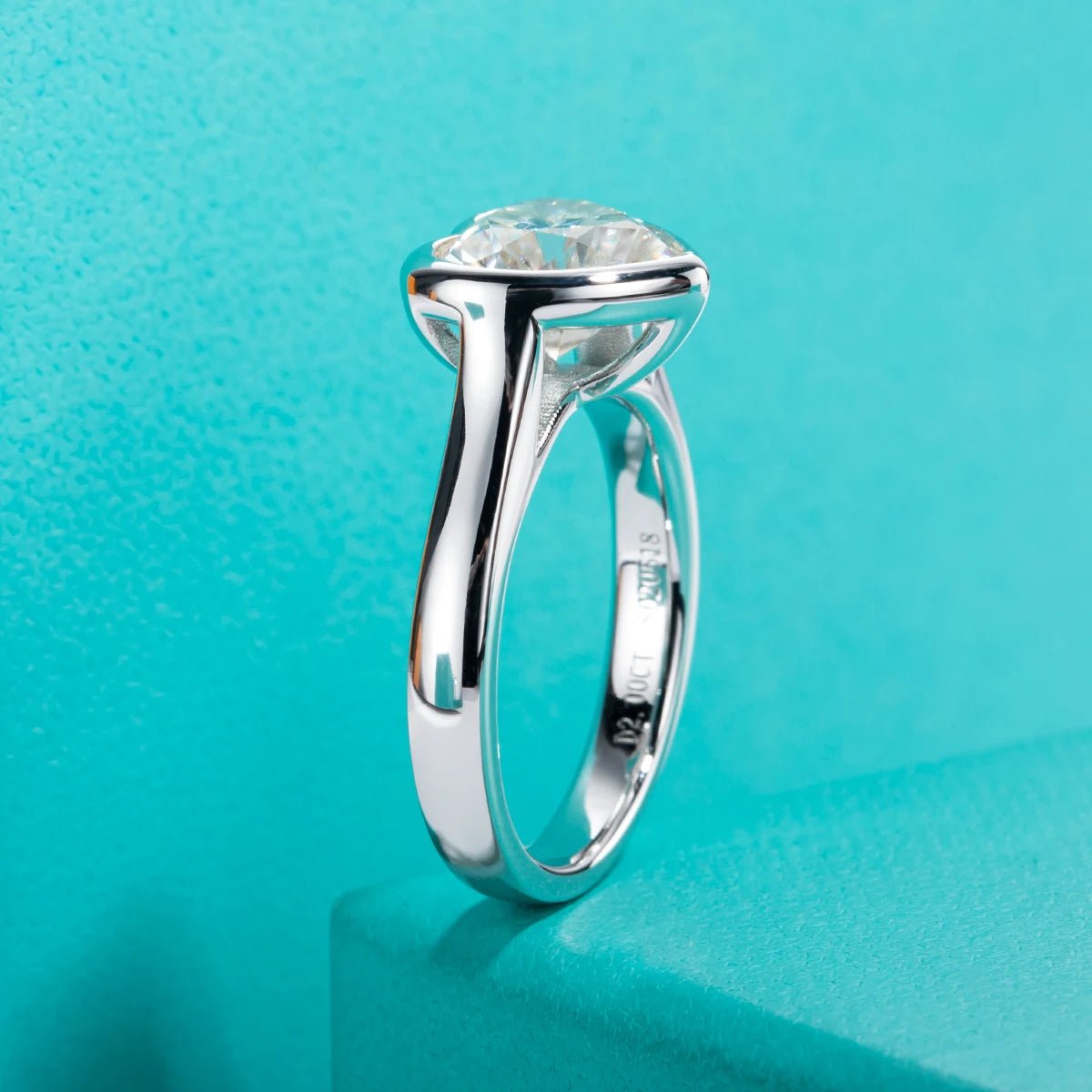 Sarah 3 Carats Silver Platinum Plated Engagement Ring
