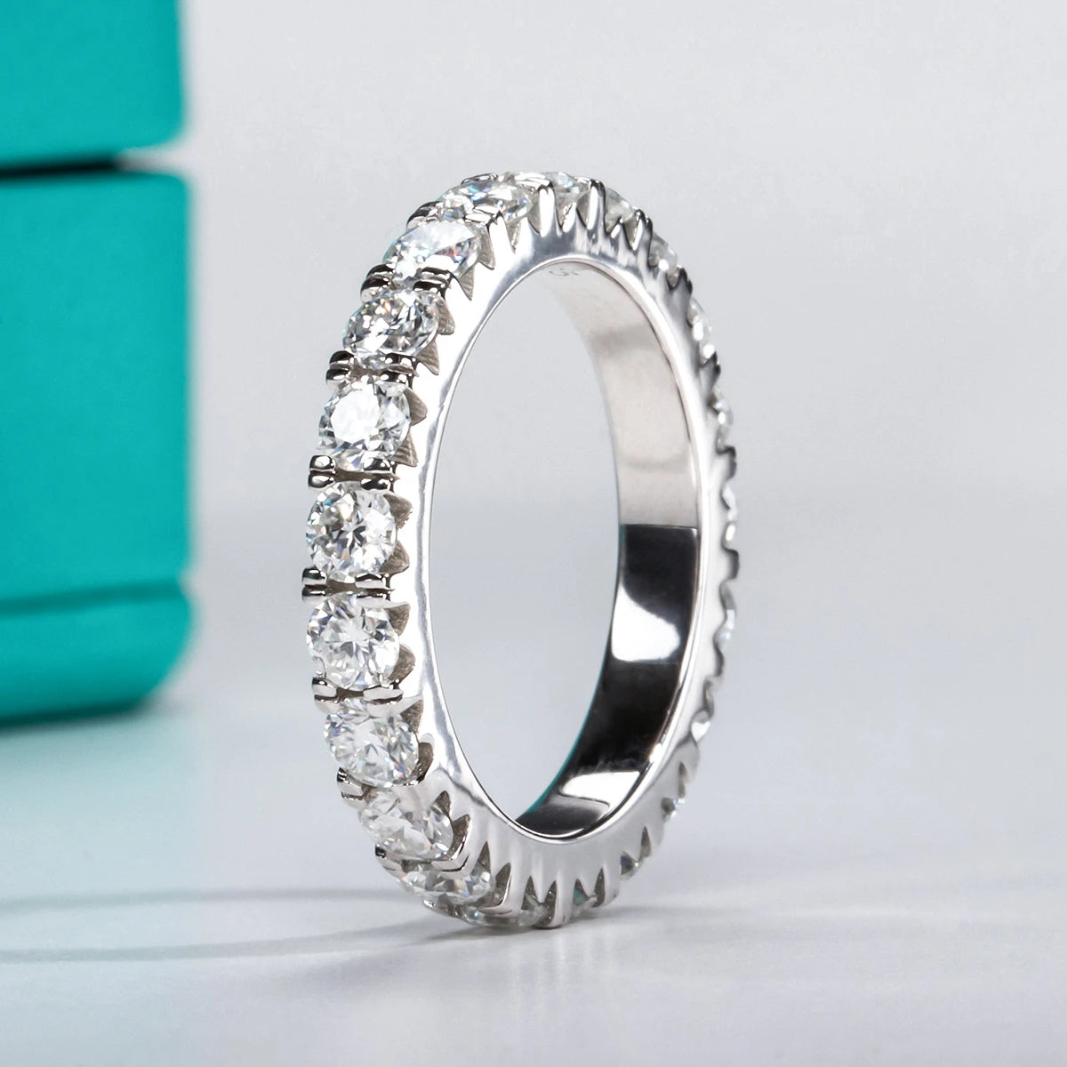Susan 6.86 Carats Silver Platinum Plated + Wedding Band