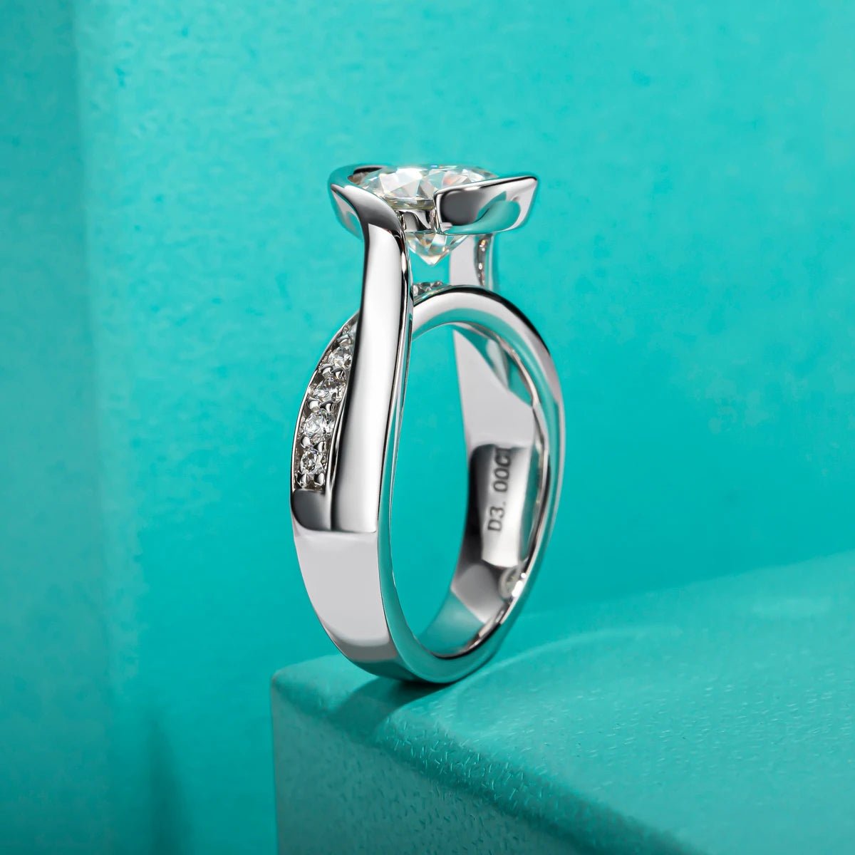 Chelsea 3.88 Carats Silver 18k Gold Plated Engagement Ring