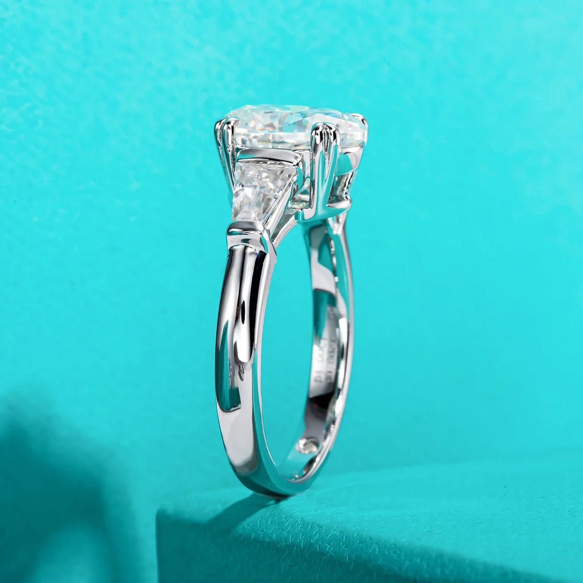 Lexus 3.8 Carats Silver Platinum Plated Engagement Ring