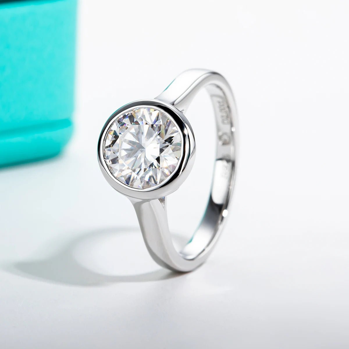 Barbara 3 Carats Silver Platinum Plated Engagement Ring