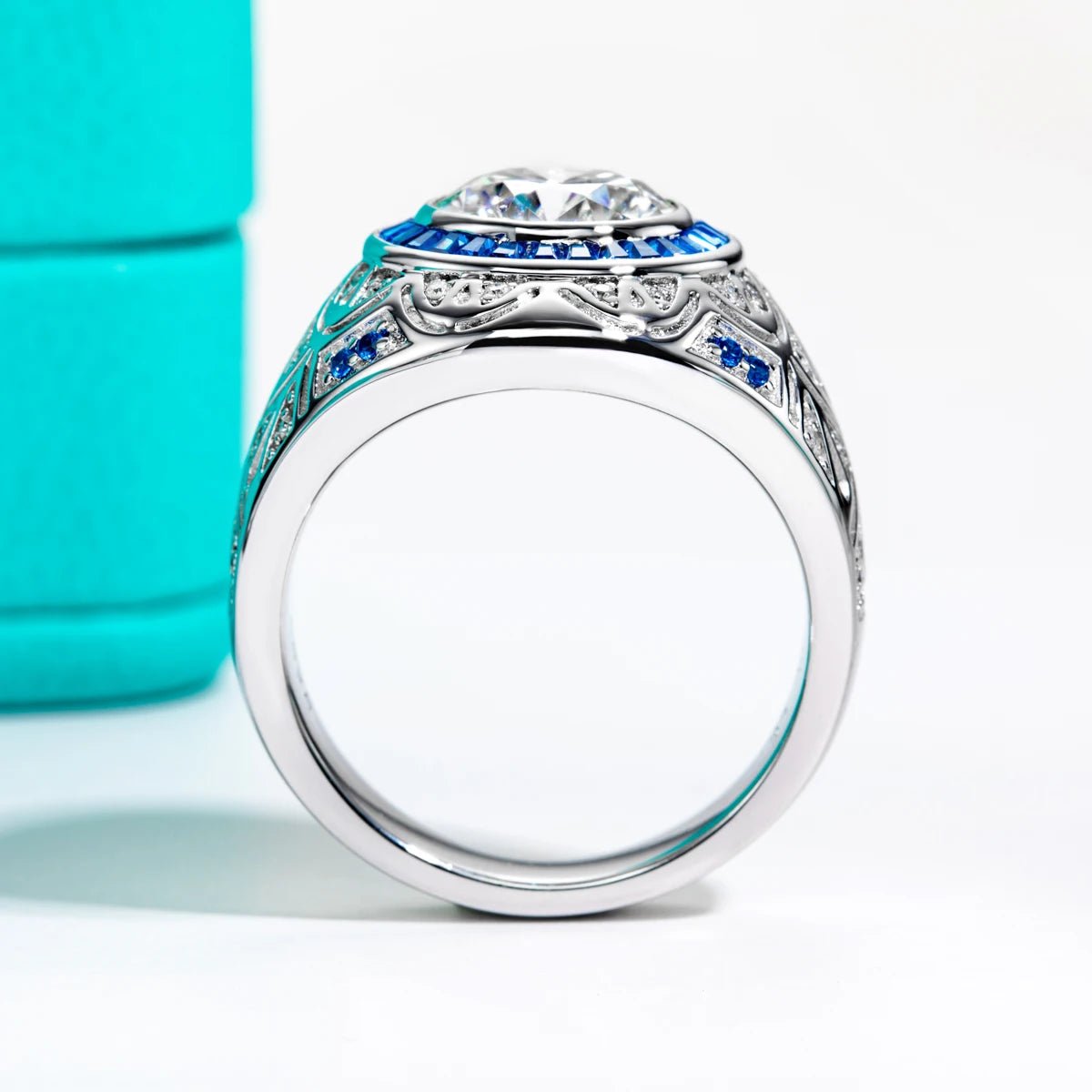 Daniel Solid Silver 18k Gold Plated Champion Ring 3 Carats Moissanite - Jessica Carlson