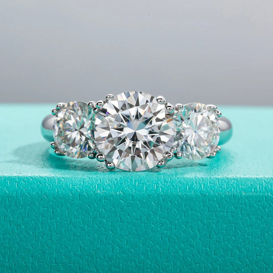 Kylie 5 Carats Solid Silver 18k Gold Plated Engagement Ring