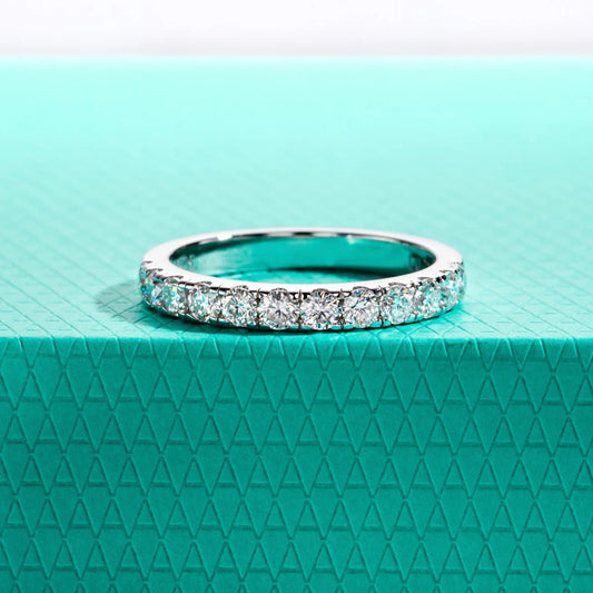 Natasha 0.72 Carat Solid Silver 18k Gold Plated Wedding Band