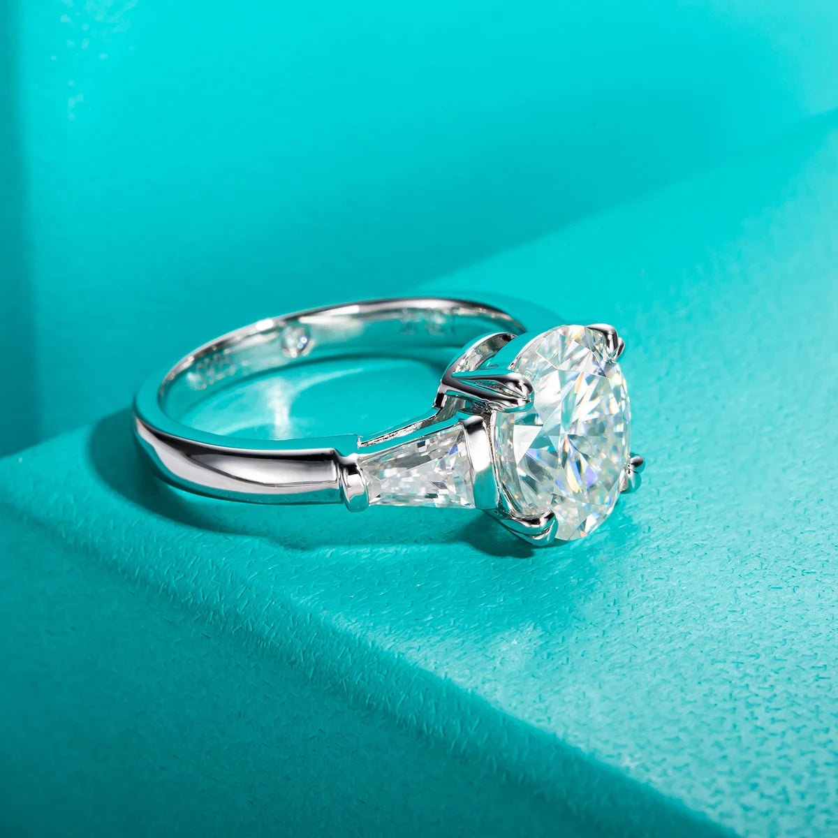 Lexus 3.8 Carats Silver Platinum Plated Engagement Ring
