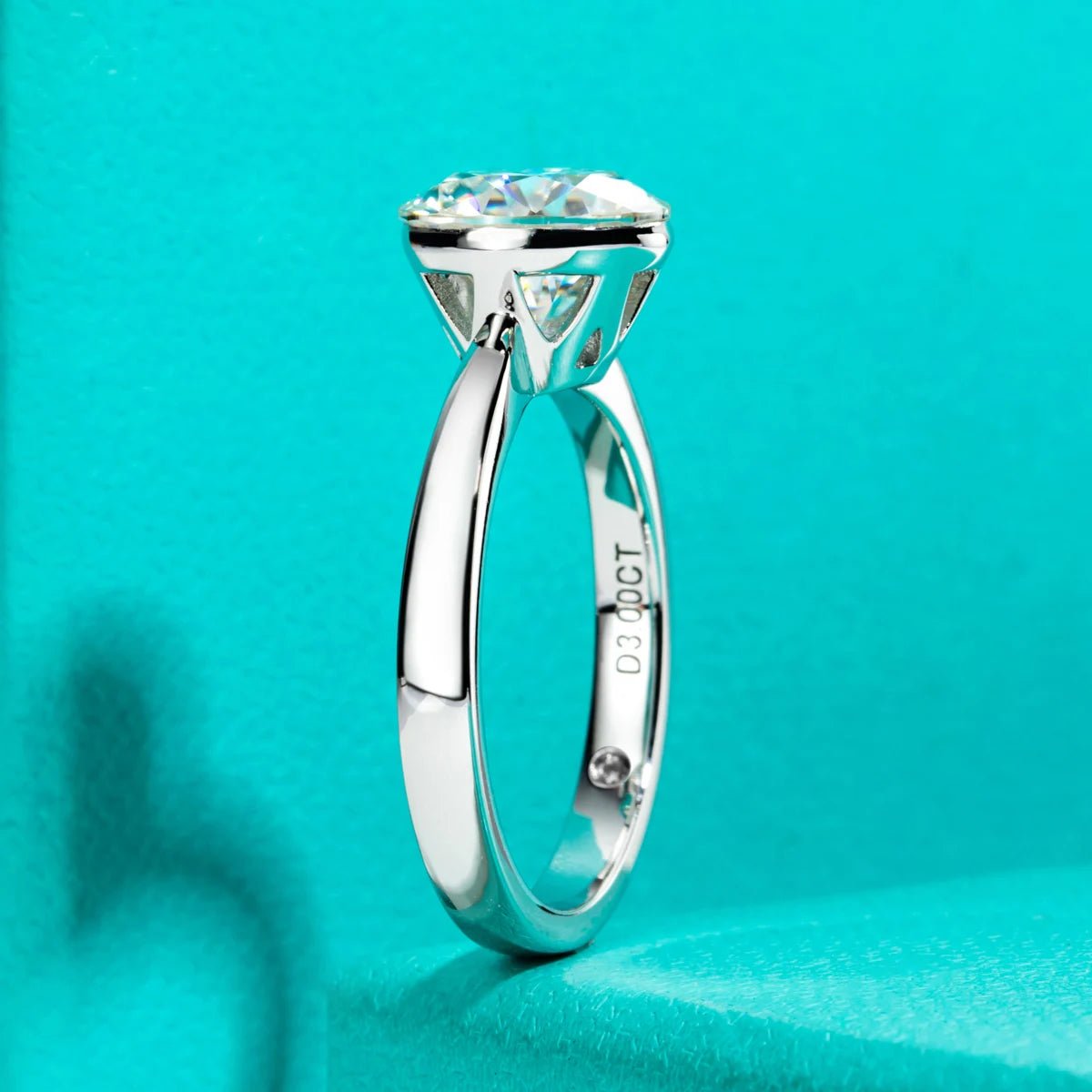 Luella 3 Carats Silver Platinum Plated Engagement Ring