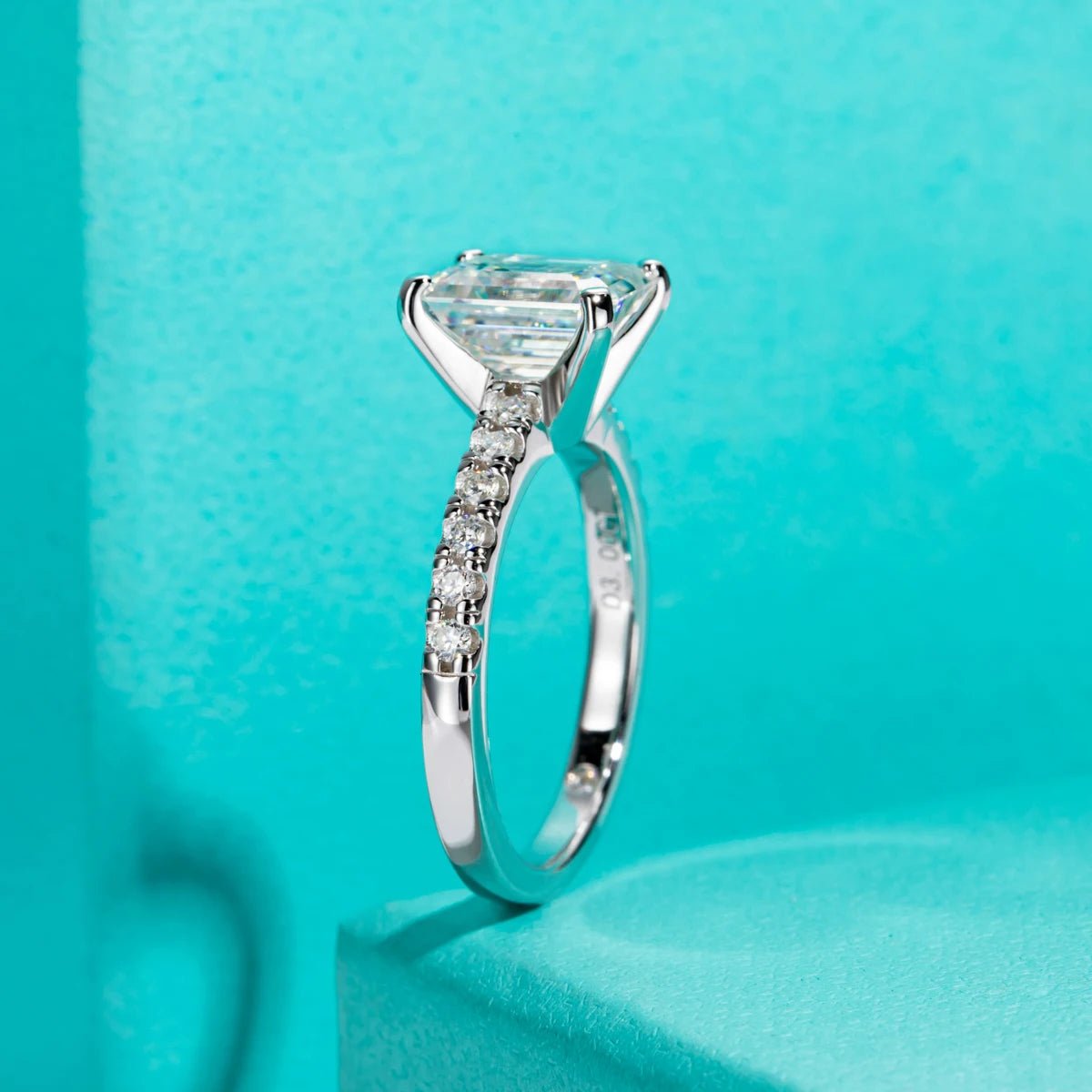 Catherine 3 Carats Silver Platinum Plated Engagement Ring