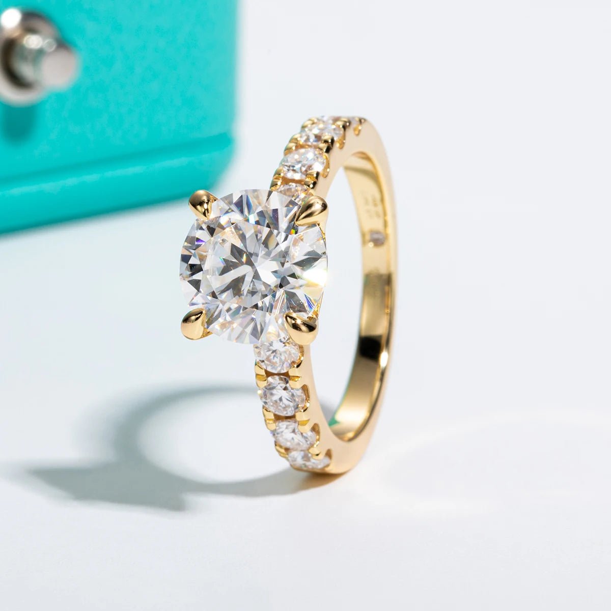Hailey 4.3 Carats Silver 18k Gold Plated Engagement Ring