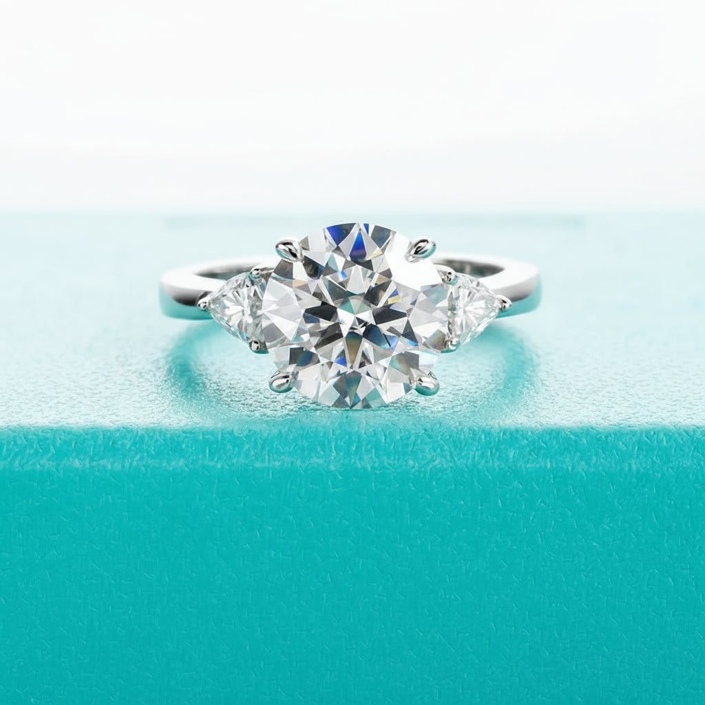 Adelaide 4.6 Carats Silver Platinum Plated Engagement Ring