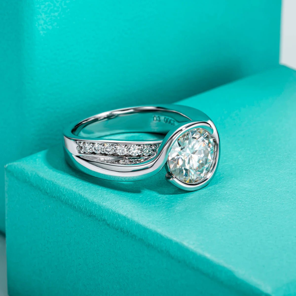 Chelsea 3.88 Carats Silver 18k Gold Plated Engagement Ring