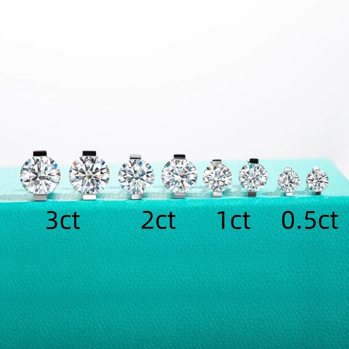 Bijou 0.5 to 3 Carats Silver Studs