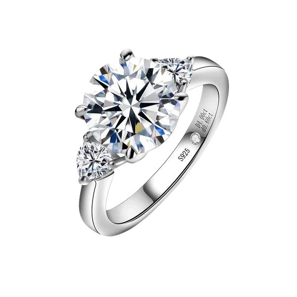 Adelaide 4.6 Carats Silver Platinum Plated Engagement Ring