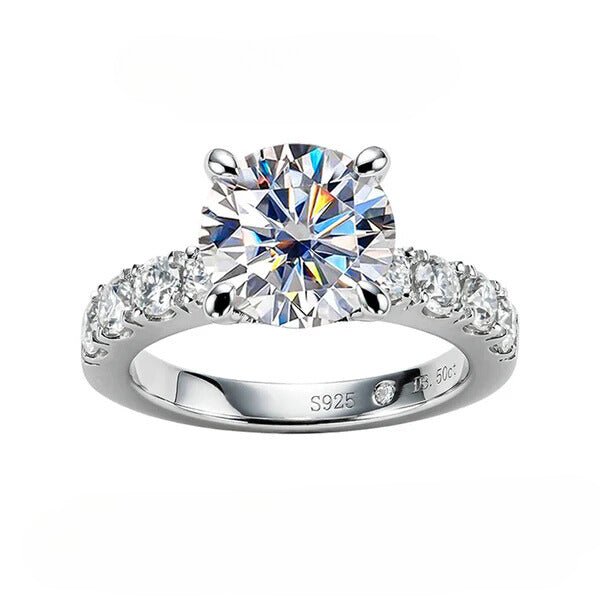 Hailey 4.3 Carats Silver 18k Gold Plated Engagement Ring