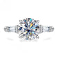 Stephanie 3.6 Carats Silver Platinum Plated Engagement Ring