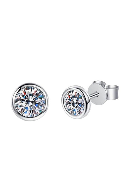 Bezel Stud Earrings