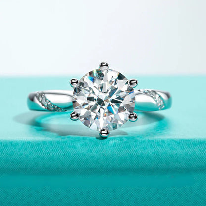 Priscilla 3 Carats Solid Silver 18k Gold Plated Engagement Ring