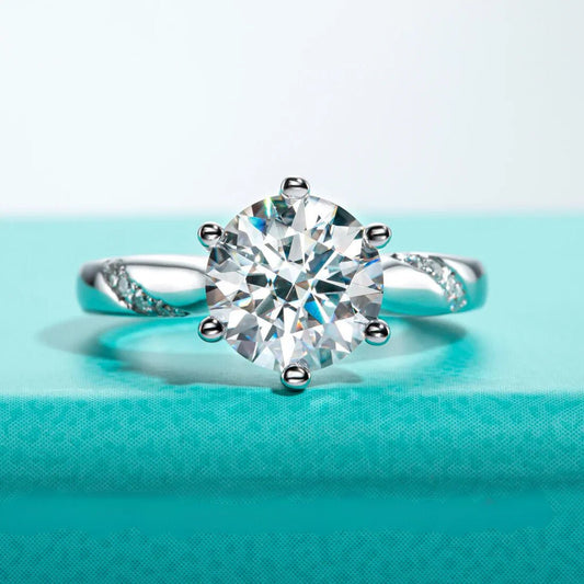 Priscilla 3 Carats Silver 18k Gold Plated Engagement Ring