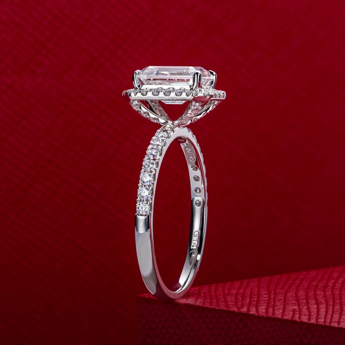 Aaliyah 2.51 Carats Moissanite Solid 14k White or Yellow Gold Engagement Ring