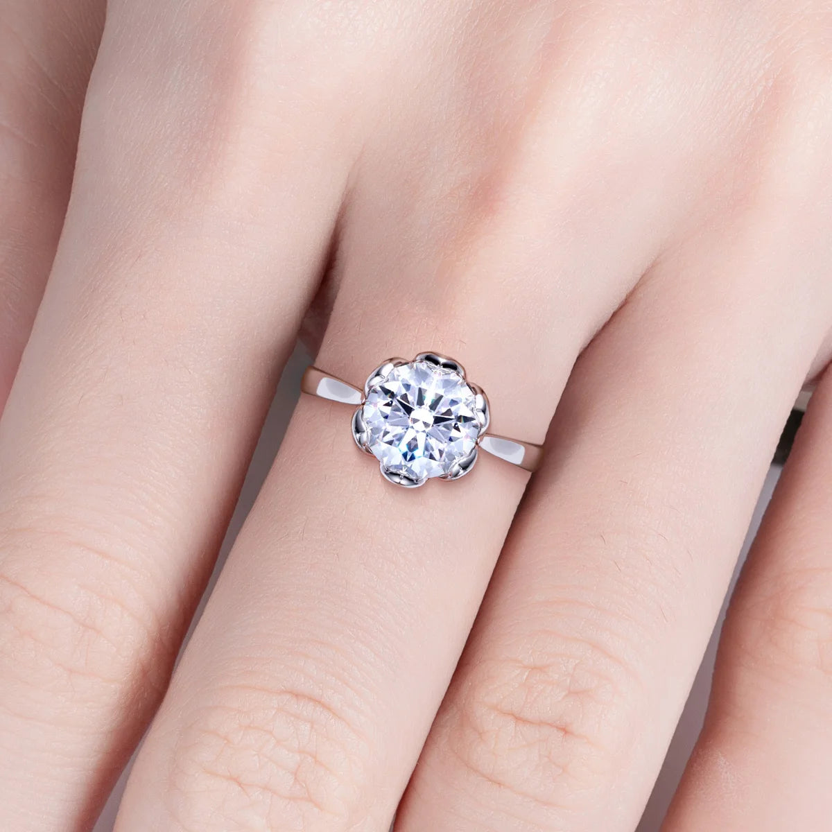Daisy 3 Carats Moissanite Engagement Ring