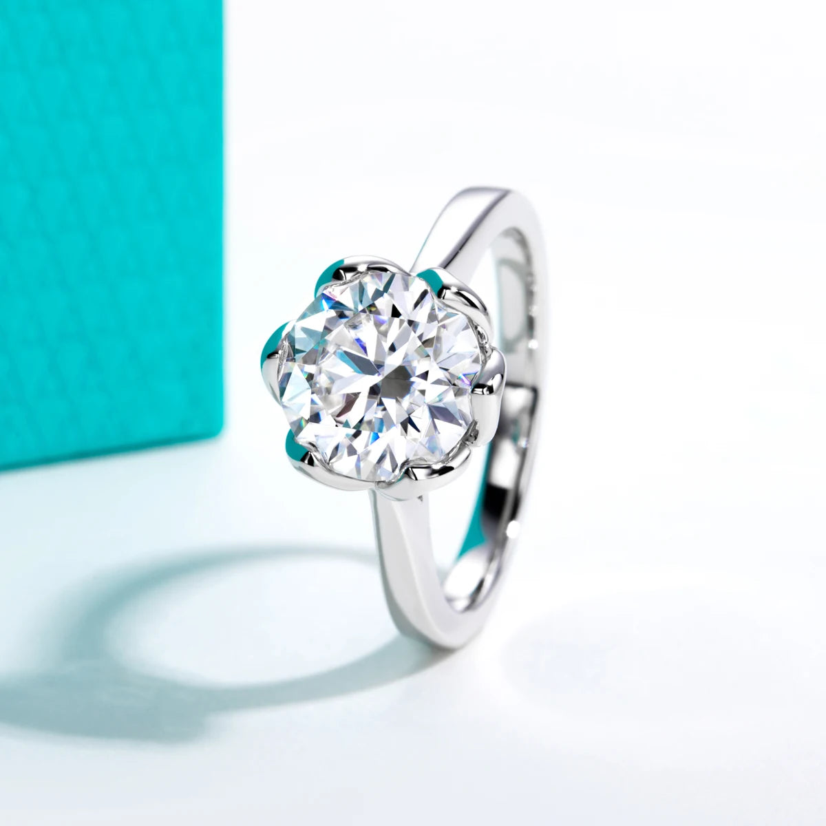 Daisy 3 Carats Moissanite Engagement Ring