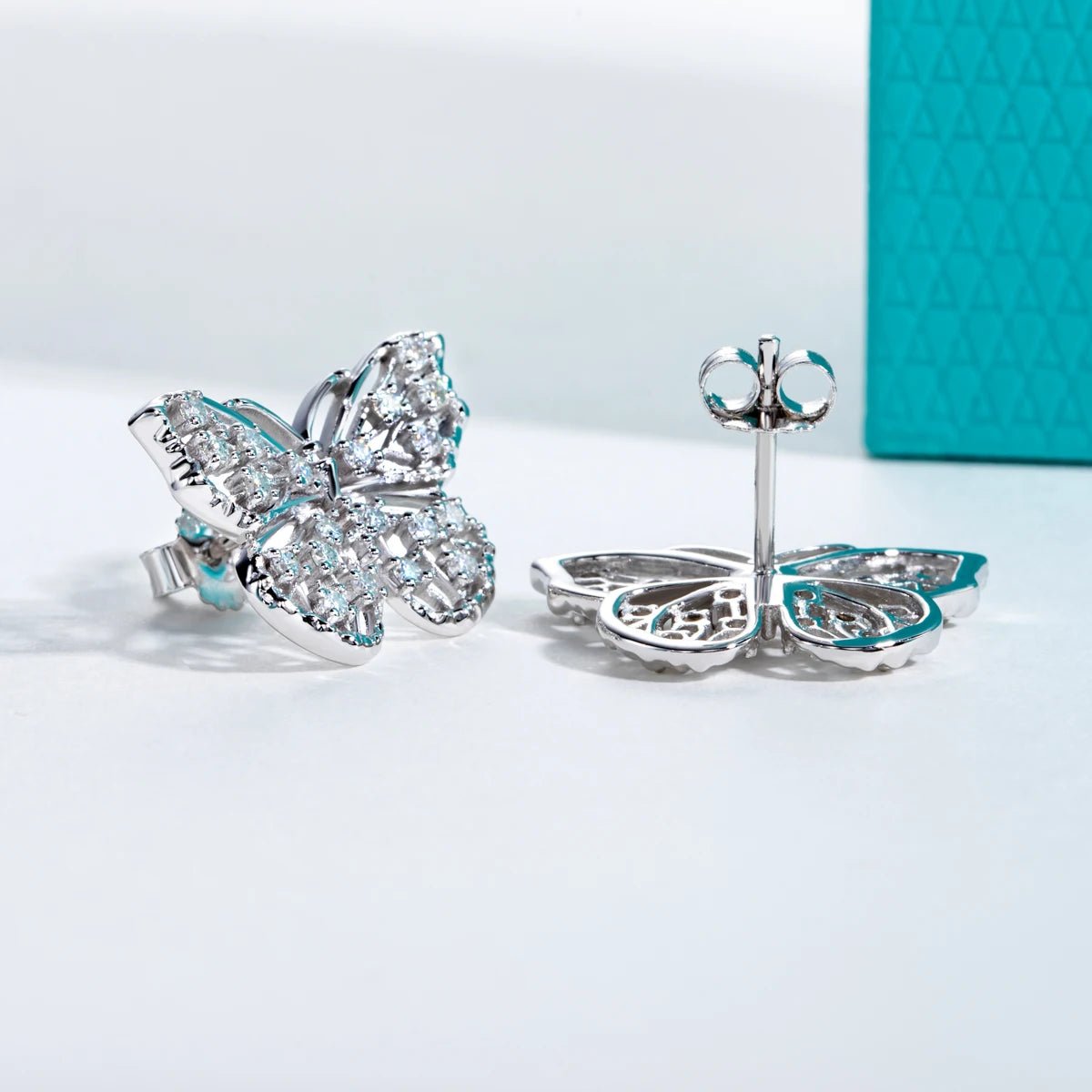 Butterfly 0.68 Carat 18k Gold Plated Stud Earrings