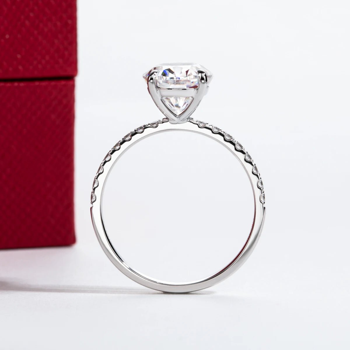 Rui 3.24 Carats Moissanite Solid 14k White or Yellow Gold Engagement Ring